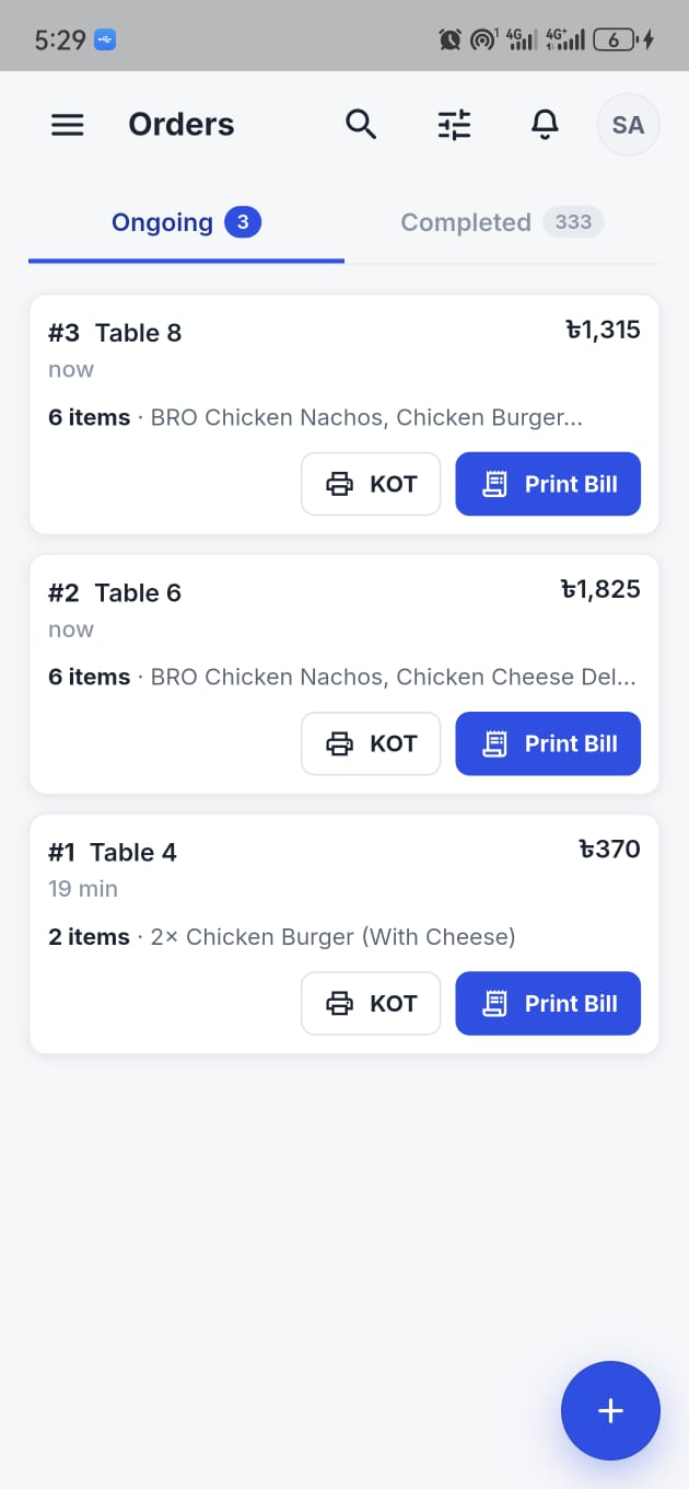 QuickBytes phone order queue